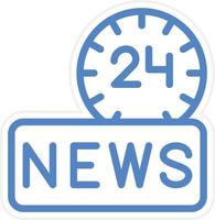 24 Hours News Vector Icon Style