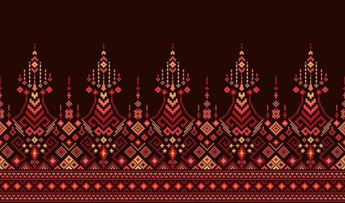 Geometric ethnic fabric patterns. Cross Stitch. Ikkat pixel pattern. Design for Saree, Patola, Sari, Dupatta, Vyshyvanka, rushnyk, dupatta, Clothing, fabric, batik, Knitwear, Embroidery.