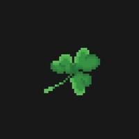 clover leaf in pixel art style vector