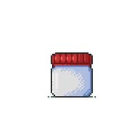 empty jar in pixel art style vector