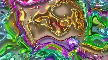 Abstract colorful animation. Multicolor holographic liquid background. Beautiful gradient texture, Moving abstract multicolored background video