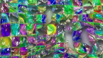 abstrakt bunt Animation. Mehrfarbig holographisch Flüssigkeit Hintergrund. schön Gradient Textur, ziehen um abstrakt mehrfarbig Hintergrund video