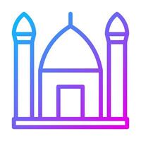 mezquita icono degradado púrpura color Ramadán símbolo Perfecto. vector