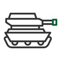 tanque icono duocolor gris verde color militar símbolo Perfecto. vector