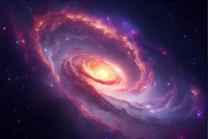 illustration of Milky Way Galaxy colliding with Andromeda Galaxy, universal and outer space photo