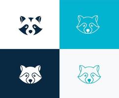 Racoon head logo collection set illustration vector