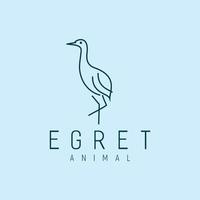 Egret Logo Line Vector Designs Illustration