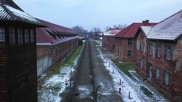 antenne visie van Auschwitz Birkenau, een concentratie kamp in Polen video