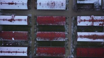 Aerial view of Auschwitz Birkenau, a concentration camp in Poland video