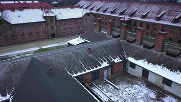 aérien vue de Auschwitz birkenau, une concentration camp dans Pologne video