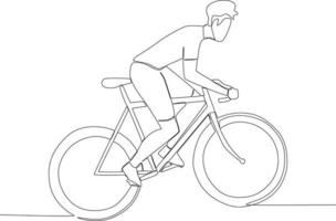 A man rode a bicycle quickly vector