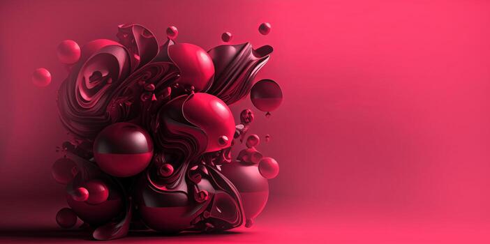 illustration of abstract viva magenta painted texture as concept background with copy space. Pattern in trendy color 2023 year Viva Magenta. Idea and texture backdrop photo