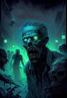 illustration of the fact that the zombies were naturally bioluminescent made the hoards of them oddly beautiful at night photo