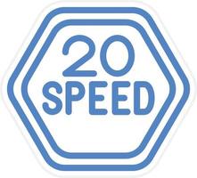 20 Speed Limit Vector Icon Style