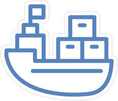 Cargo Boat Vector Icon Style