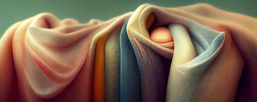 illustration of soft colorful fabric texture and background photo