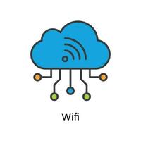 Wifi Vector Fill outline Icons. Simple stock illustration stock