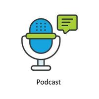 Podcast  Vector Fill outline Icons. Simple stock illustration stock