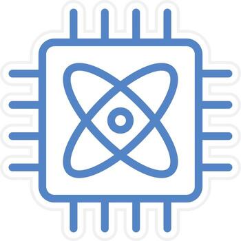 cuántico informática vector icono estilo