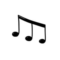 Music note doodle drawn style vector