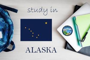 Study in Alaska. USA state. US education concept. Learn America concept. photo