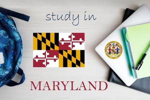 Study in Maryland. USA state. US education concept. Learn America concept. photo