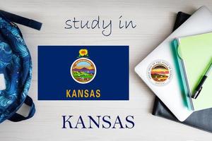 Study in Kansas. USA state. US education concept. Learn America concept. photo