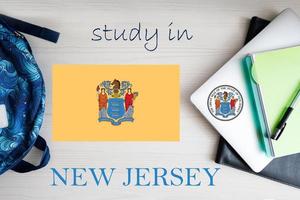 Study in New Jersey. USA state. US education concept. Learn America concept. photo