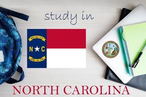 Study in North Carolina. USA state. US education concept. Learn America concept. photo