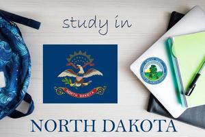 Study in North Dakota. USA state. US education concept. Learn America concept. photo