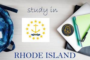 Study in Rhode Island. USA state. US education concept. Learn America concept. photo