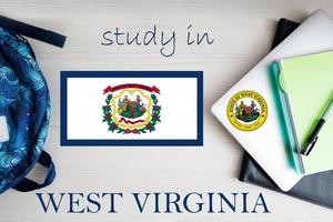 Study in West Virginia. USA state. US education concept. Learn America concept. photo