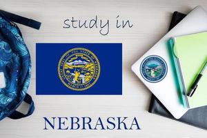 Study in Nebraska. USA state. US education concept. Learn America concept. photo