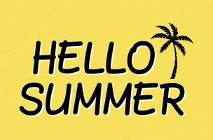 Hello Summer funny yellow background vector illustration