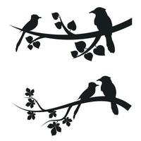 Birds icon vector set. birds on a branch illustration sign collection. fly symbol. animals logo.