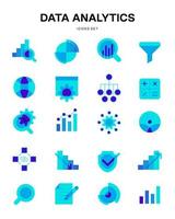 data analytics report marketing isometric icon for web icons collection vector