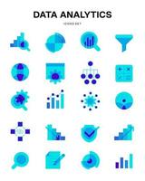 datos analítica reporte márketing isométrica icono para web íconos colección vector