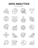 data analytics development web icon outline icons collection vector