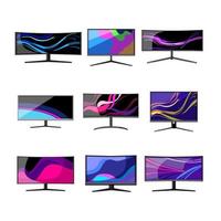 monitor pc gaming set cartoon vector illustration