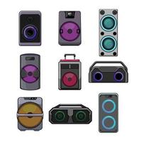 partybox sound set cartoon vector illustration