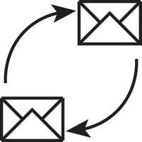 illlustration vector graphic of sending and receiving email outline