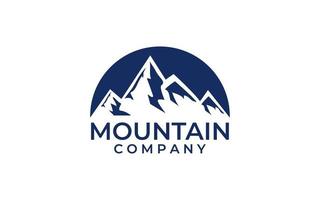 Mountain Silhouette for Outdoor Travel adventure Vintage logo design Template vector