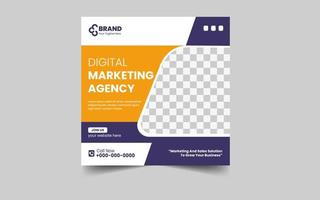 Digital marketing agency social media and post template vector