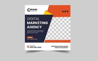 Digital marketing agency social media and post template vector