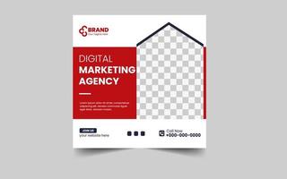 Digital marketing agency social media and post template vector