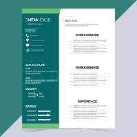 Professional Resume CV Template Layout vector