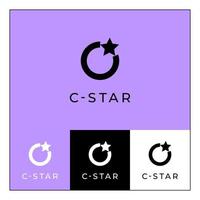 C star minimalist logo design, logo design with multiple variations vector