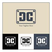 DC letter minimal logo, logo design with multiple variations vector