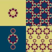 geometric pattern octagonal shapes and triangles combining shapes in two designs.eps vector