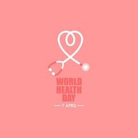 World Health Day heart and stethoscope design. IEPS 10 vector. vector
